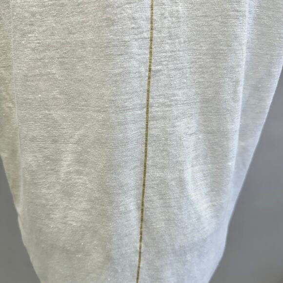 Swildens ivory linen slub lagenlook basic short sleeve boxy tee shirt size large - Picture 11 of 15